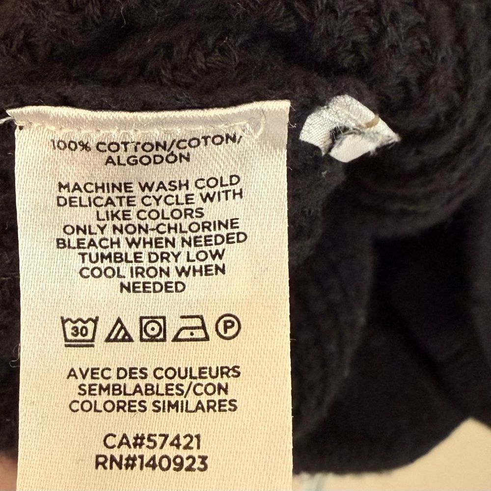LOFT Long Cardigan 100% Cotton Shaker Stitch Pockets Black M EUC - Picture 4 of 4